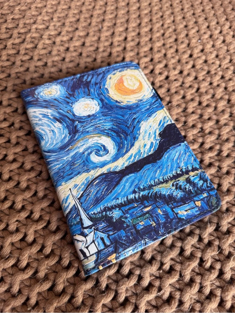 Van Gogh Starry Night Kindle Folio Case w/ Hand Strap & Stand
